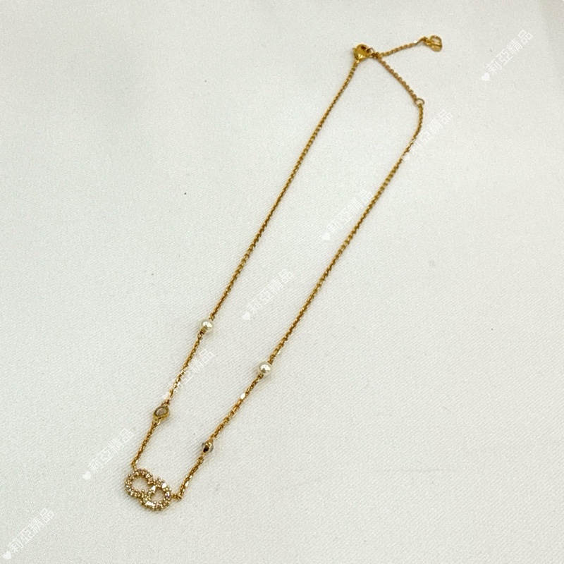 莉亞精品♡ Dior N1033 珍珠水鑽項鍊 二手-4