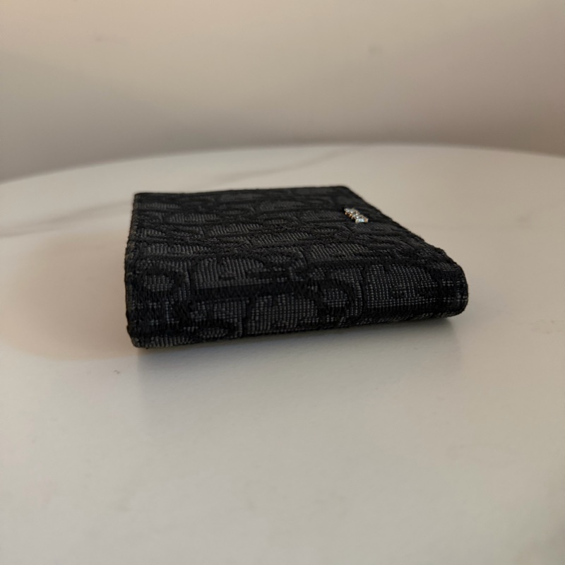 Dior oblique 短夾八卡 黑色-2