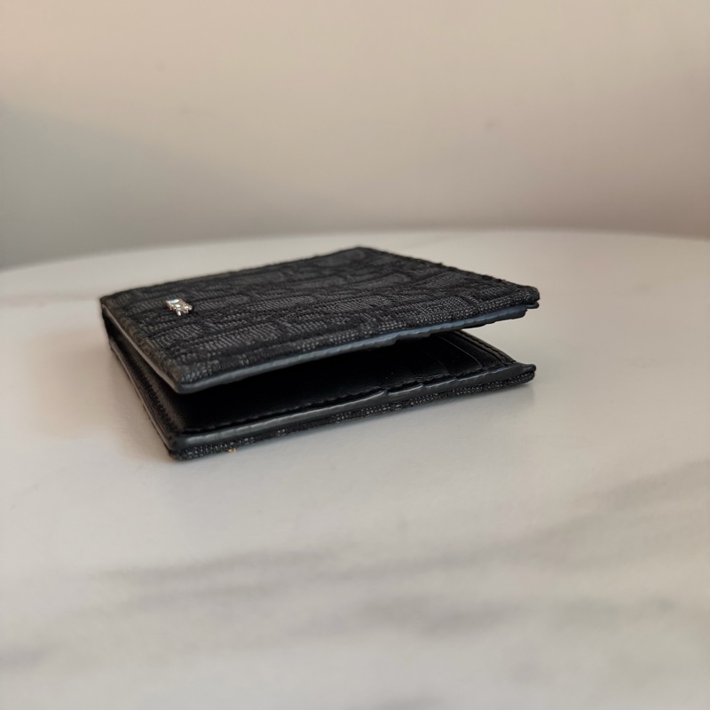 Dior oblique 短夾八卡 黑色-4