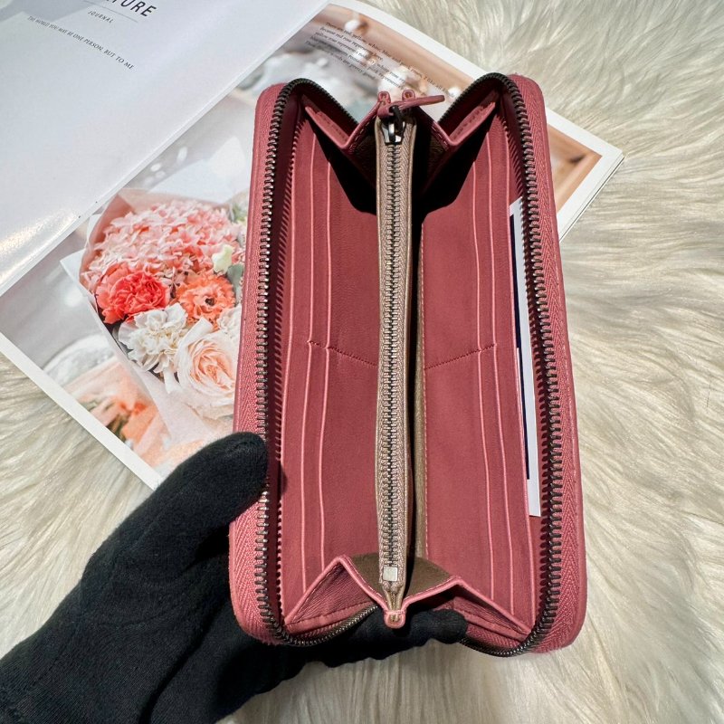 BV 小編織長夾豆沙粉-3