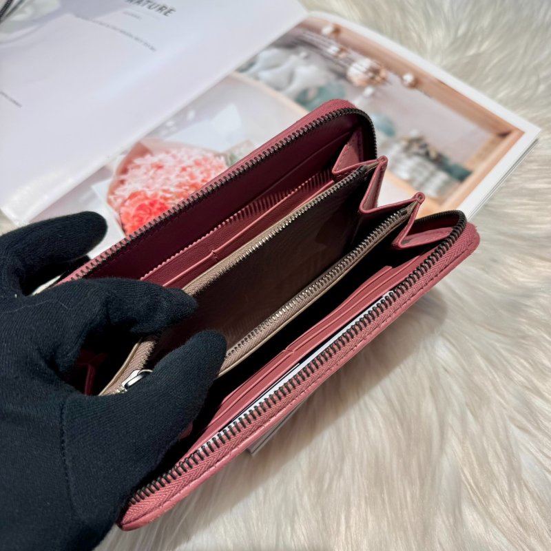 BV 小編織長夾豆沙粉-5