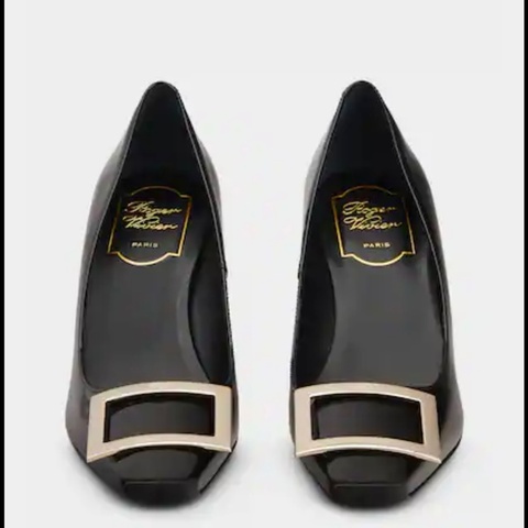 Roger Vivier經典全黑優雅跟鞋 全新 37號