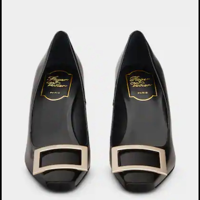 Roger Vivier經典全黑優雅跟鞋 全新 37號-0