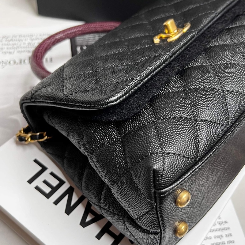 香奈兒(Chanel)Coco Handle蜥蜴皮24黃金尺寸-4