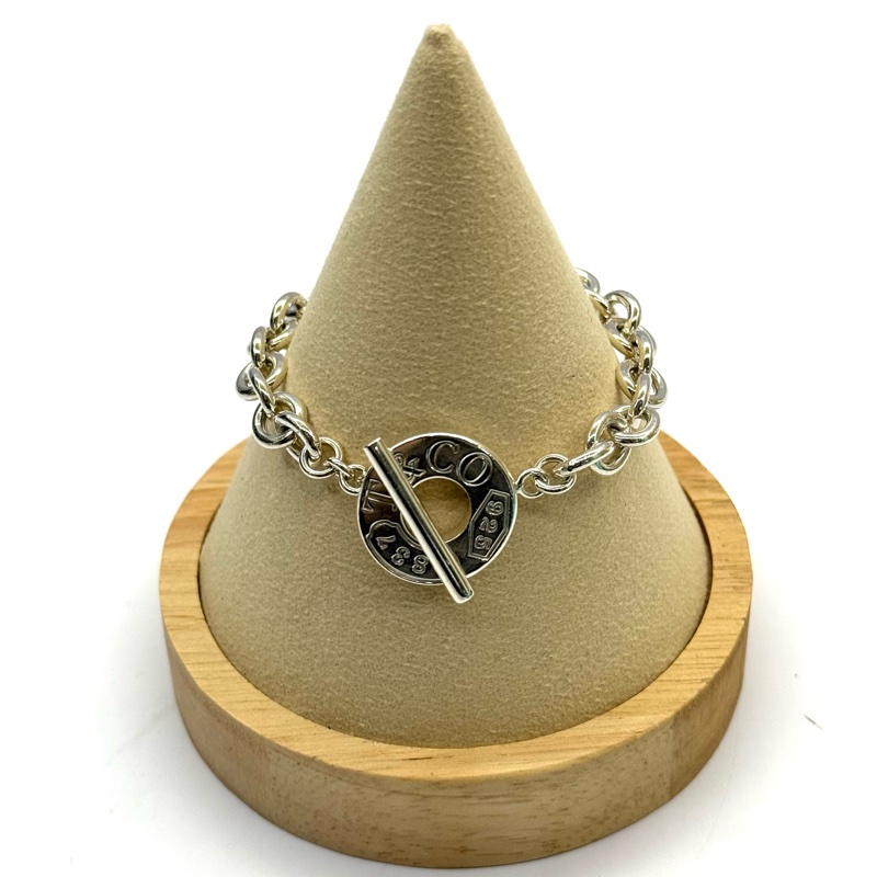 TIFFANY 蒂芬尼  Heart Tag Toggle 純銀手鏈-0