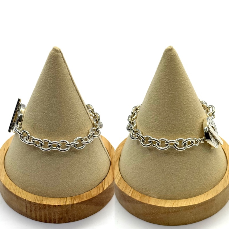 TIFFANY 蒂芬尼  Heart Tag Toggle 純銀手鏈-3