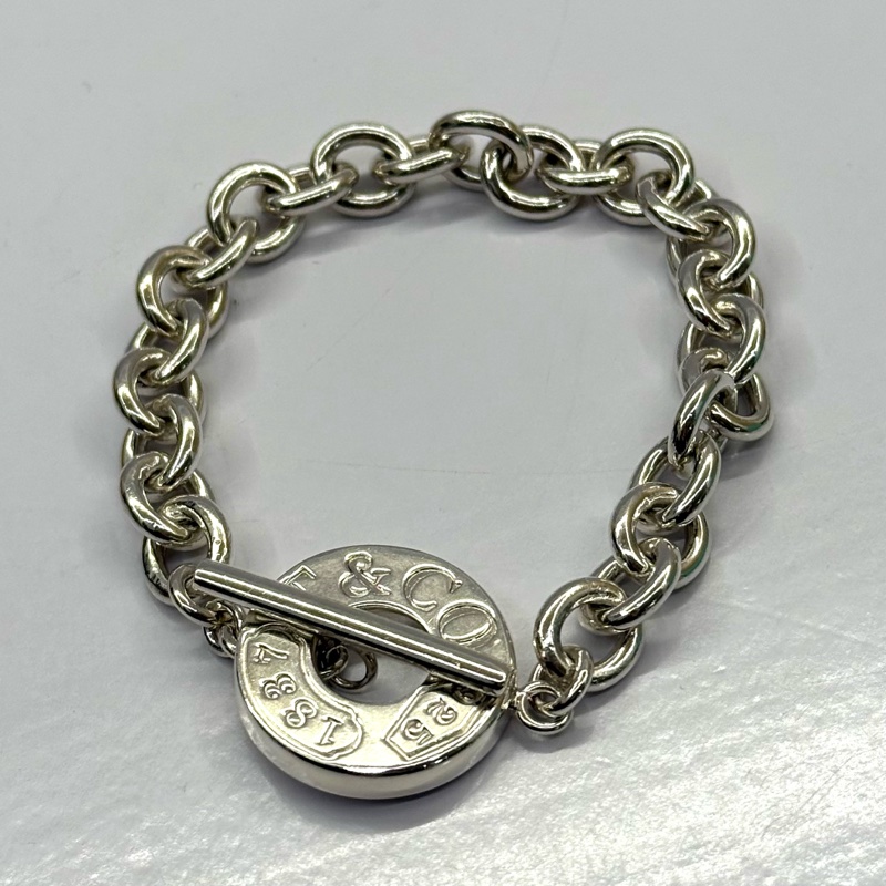 TIFFANY 蒂芬尼  Heart Tag Toggle 純銀手鏈-4