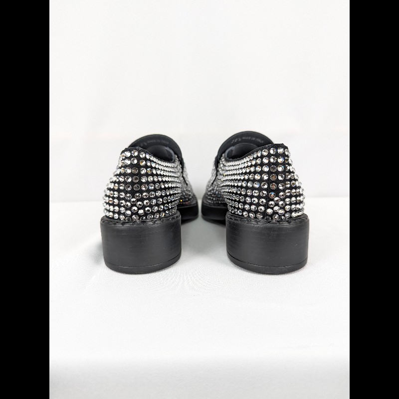 莉亞精品♡Prada 水鑽緞面樂福鞋 尺碼38.5 近新閒置-2