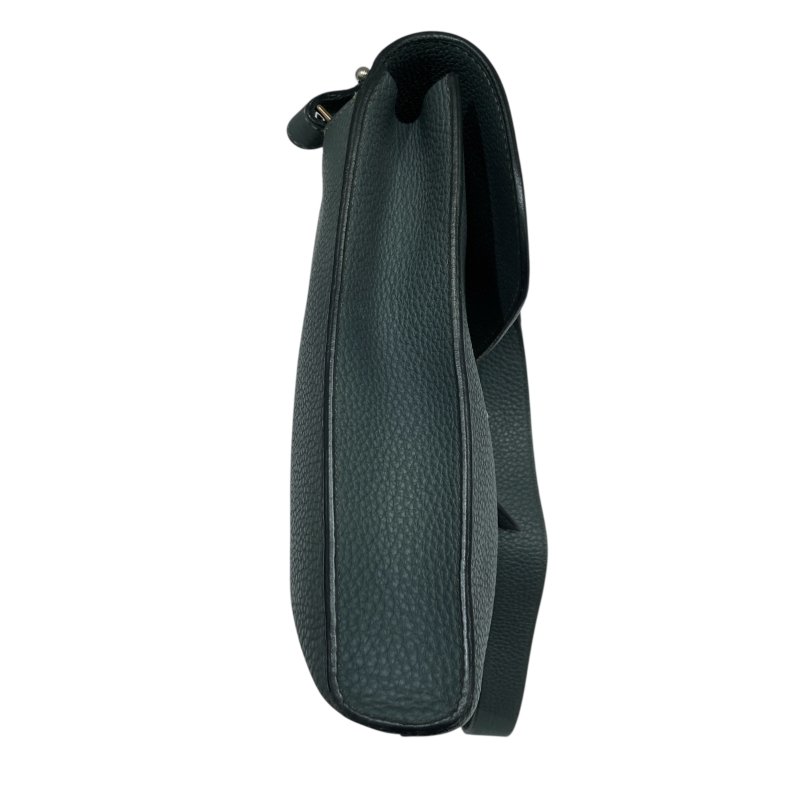 HERMÈS 愛馬仕 MESSENGER 29 肩背包 牛皮 灰綠色 銀釦-3