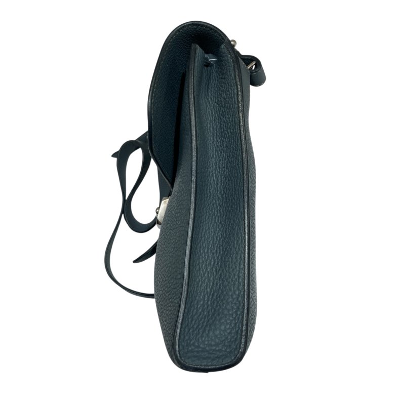 HERMÈS 愛馬仕 MESSENGER 29 肩背包 牛皮 灰綠色 銀釦-4