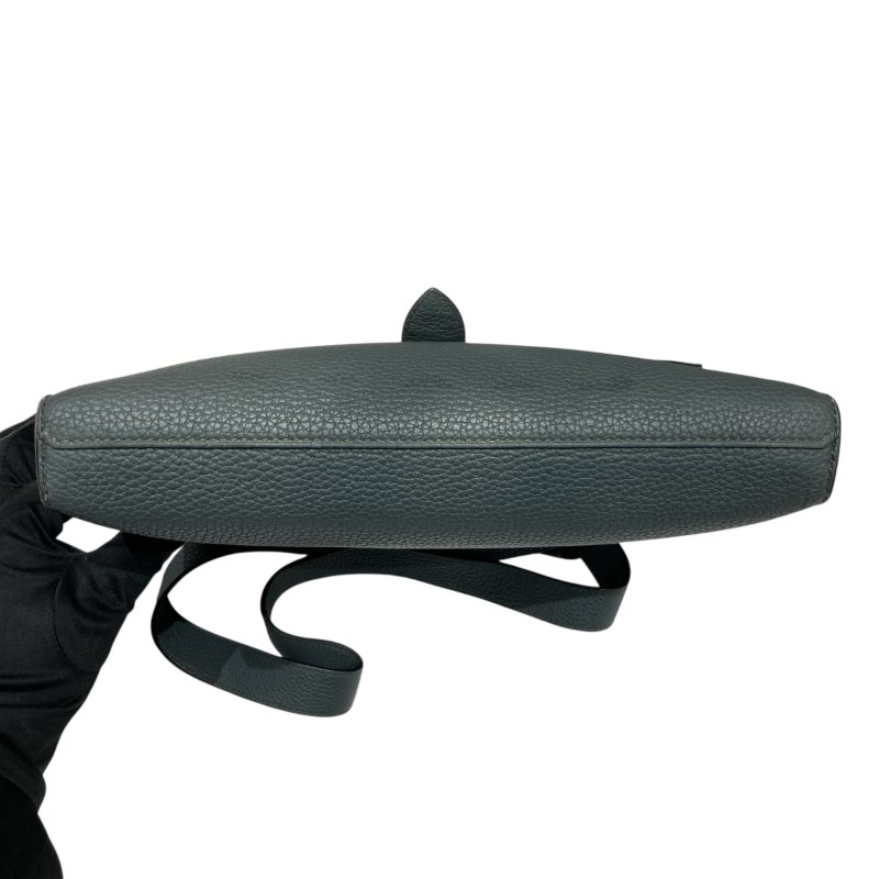 HERMÈS 愛馬仕 MESSENGER 29 肩背包 牛皮 灰綠色 銀釦-5