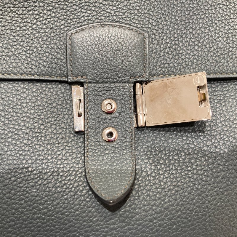 HERMÈS 愛馬仕 MESSENGER 29 肩背包 牛皮 灰綠色 銀釦-16