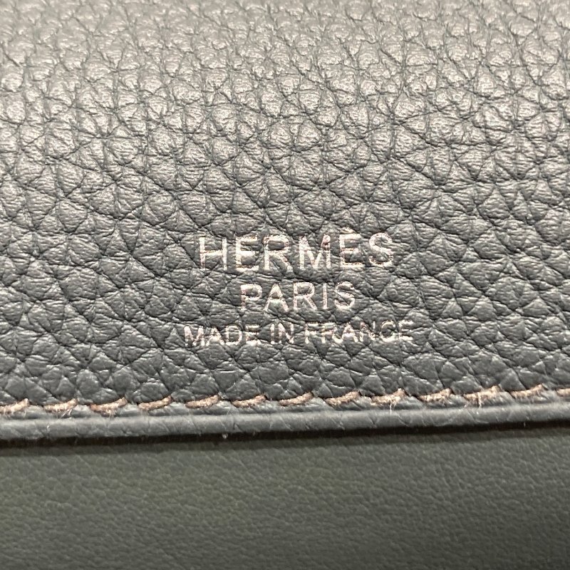 HERMÈS 愛馬仕 MESSENGER 29 肩背包 牛皮 灰綠色 銀釦-19