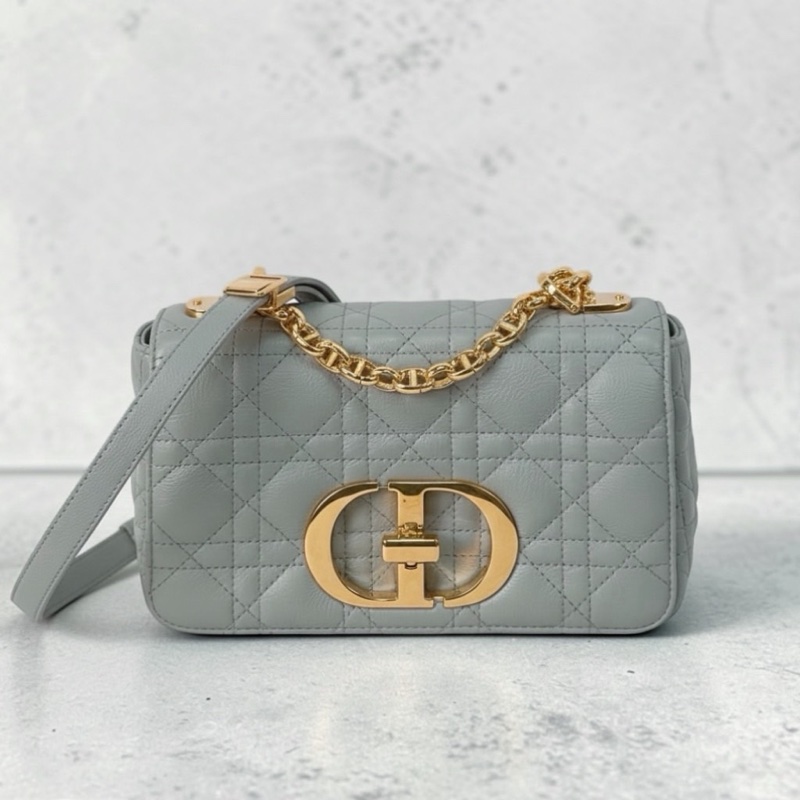 莉亞精品♡ Dior Caro 灰藍 二手美包-0