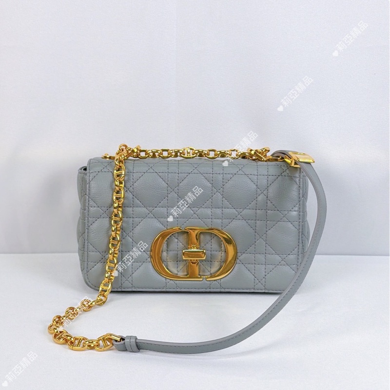 莉亞精品♡ Dior Caro 灰藍 二手美包-2