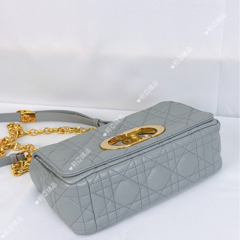 莉亞精品♡ Dior Caro 灰藍 二手美包-6