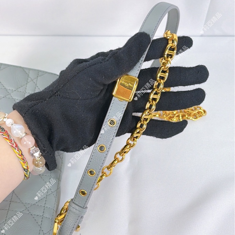 莉亞精品♡ Dior Caro 灰藍 二手美包-9