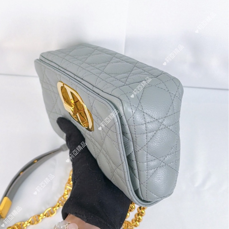 莉亞精品♡ Dior Caro 灰藍 二手美包-12