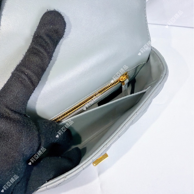 莉亞精品♡ Dior Caro 灰藍 二手美包-15