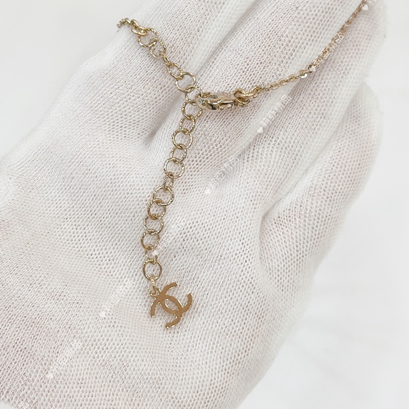 莉亞精品♡ Chanel 水鑽愛心鏤空項鍊 近新美品-5