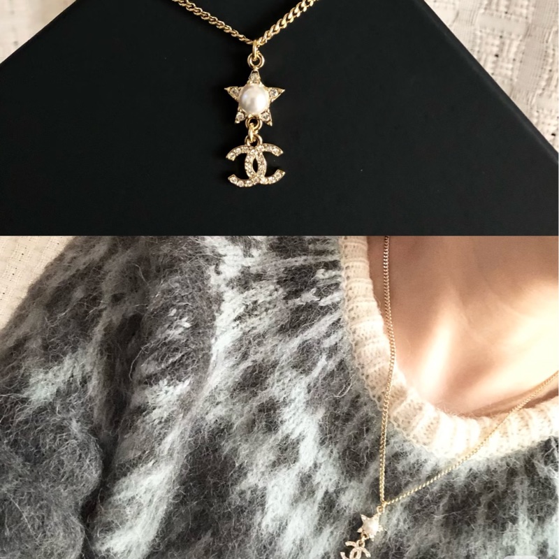 Chanel 24C 金色星星珍珠項鏈-1