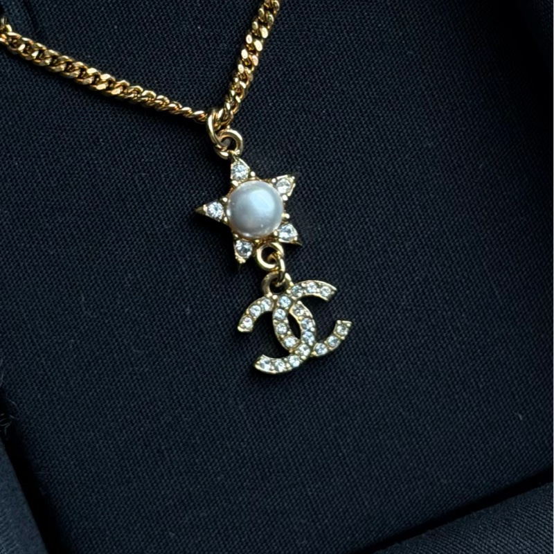 Chanel 24C 金色星星珍珠項鏈-3