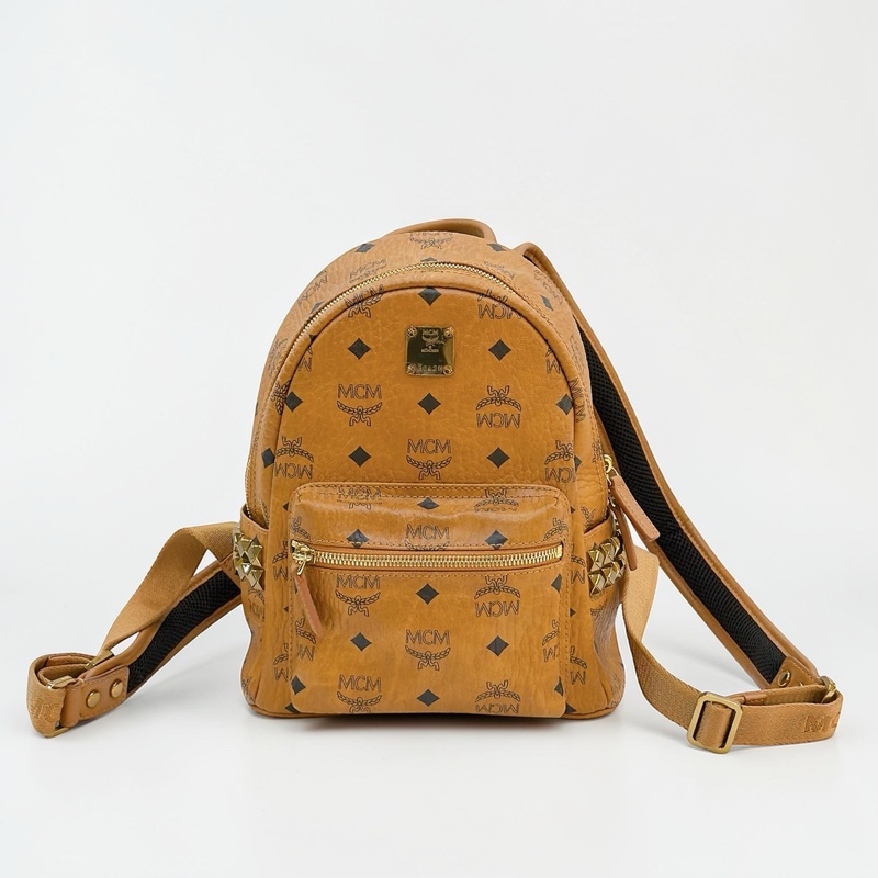 莉亞精品♡MCM 後背包 棕 二手-0