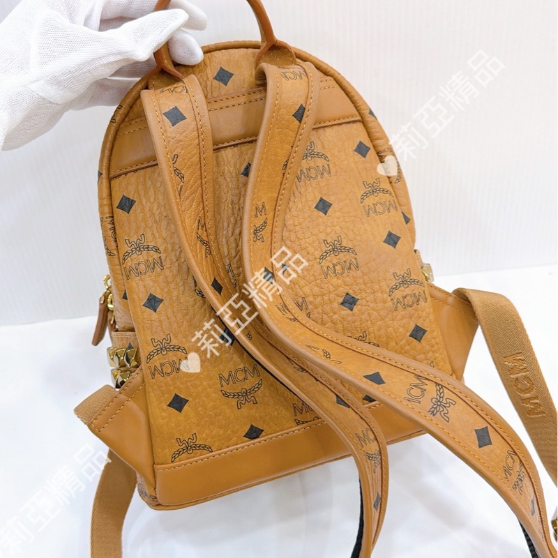 莉亞精品♡MCM 後背包 棕 二手-3