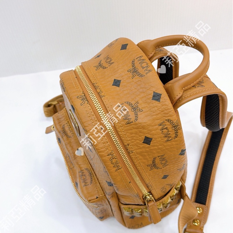 莉亞精品♡MCM 後背包 棕 二手-6