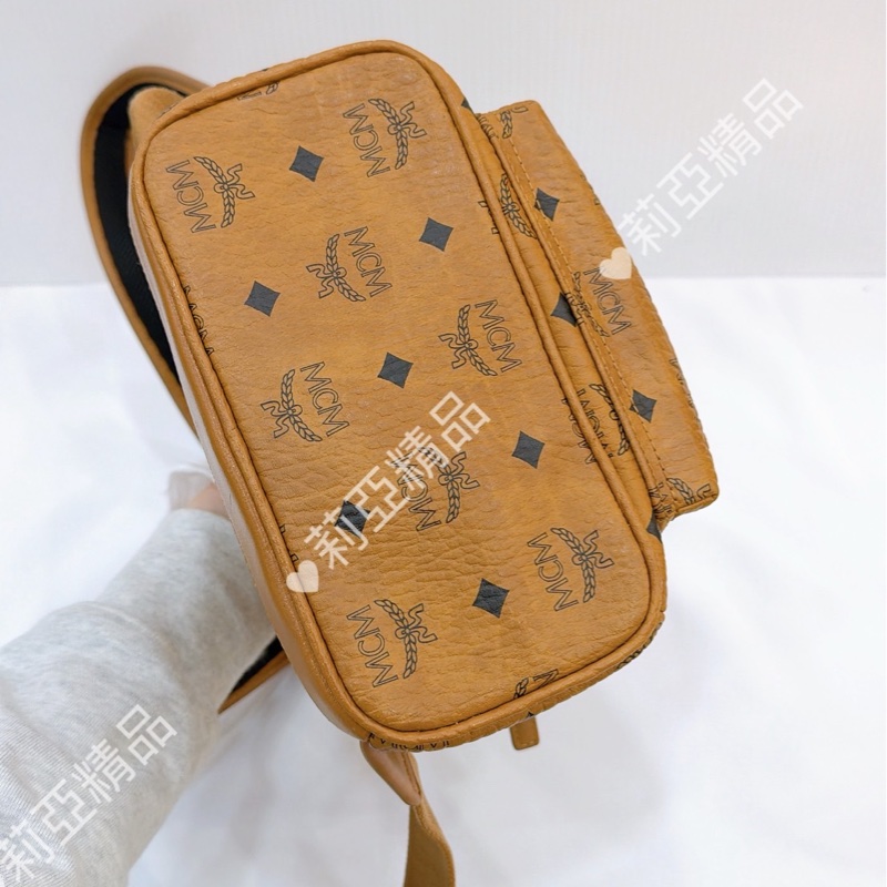 莉亞精品♡MCM 後背包 棕 二手-7