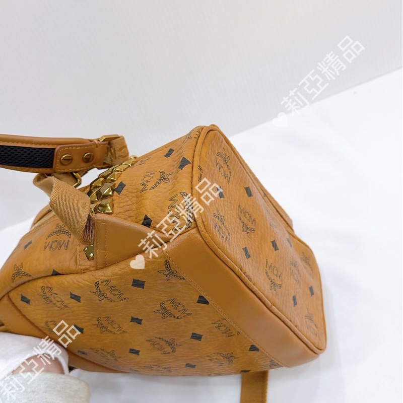 莉亞精品♡MCM 後背包 棕 二手-8