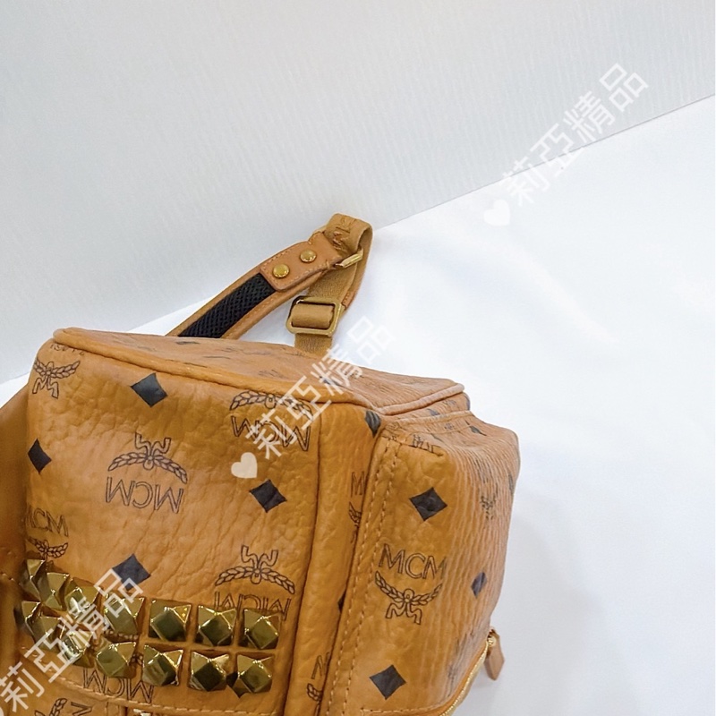 莉亞精品♡MCM 後背包 棕 二手-10
