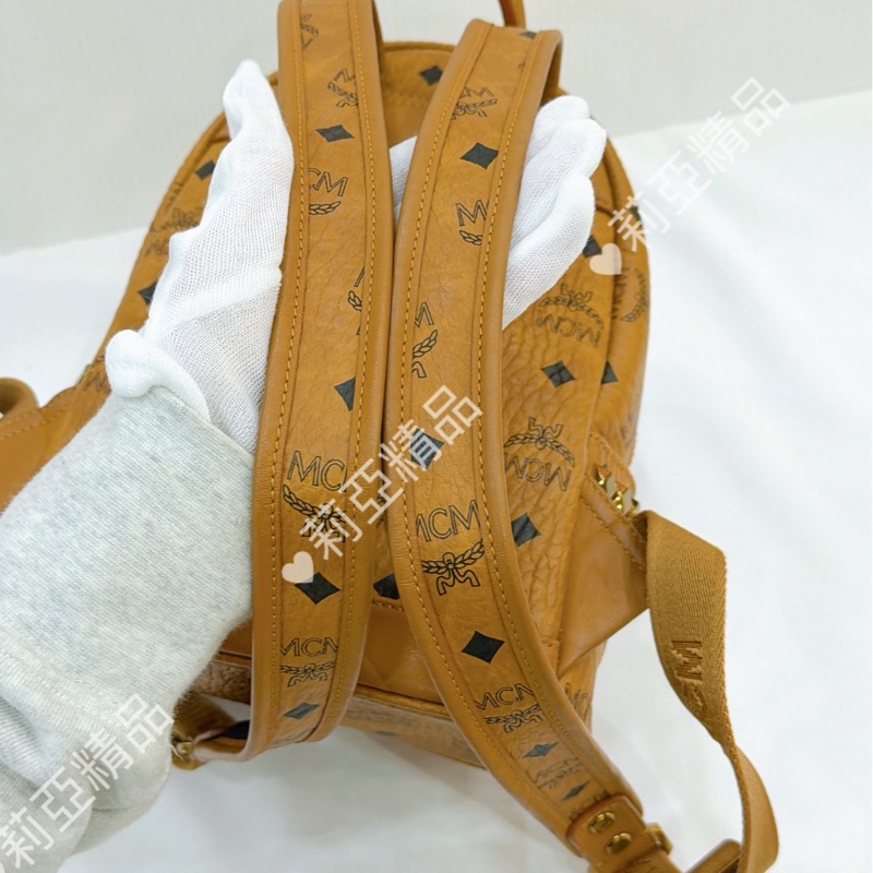 莉亞精品♡MCM 後背包 棕 二手-12