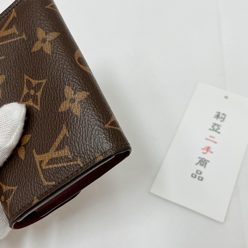 莉亞精品♡LV M41939  紫紅單層卡包 二手-9