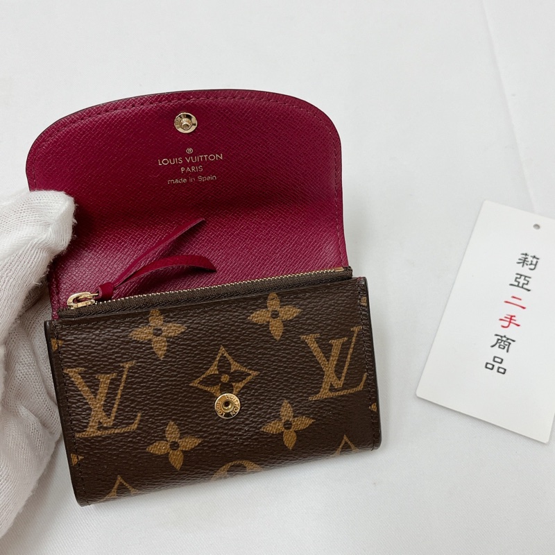 莉亞精品♡LV M41939  紫紅單層卡包 二手-11