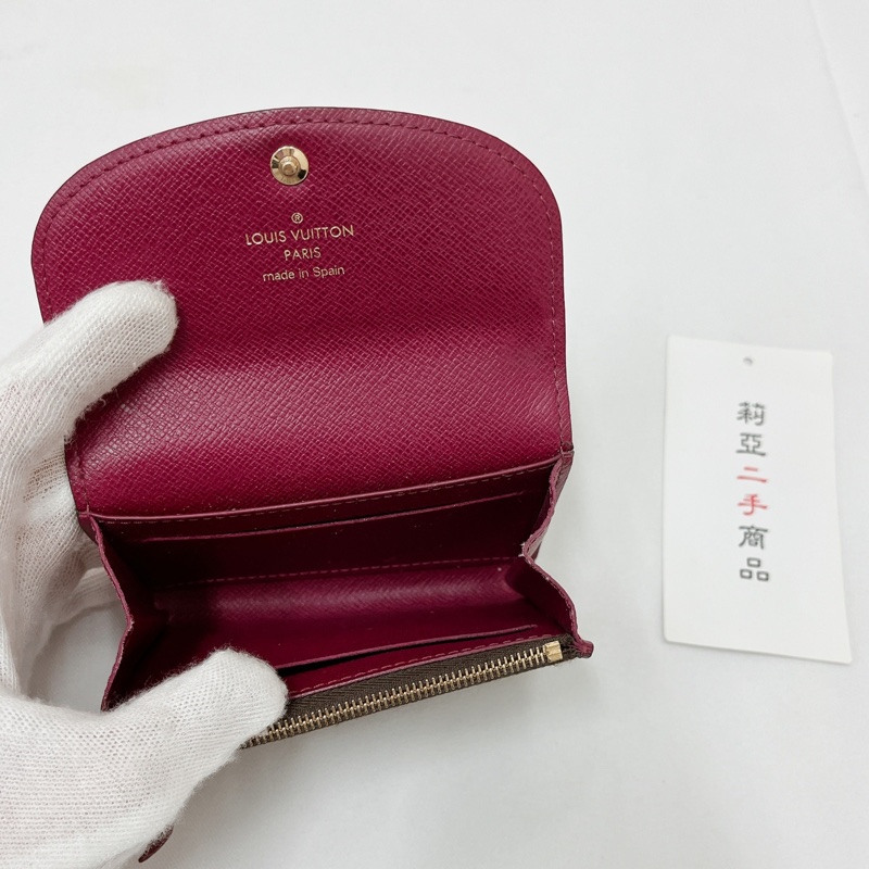 莉亞精品♡LV M41939  紫紅單層卡包 二手-12