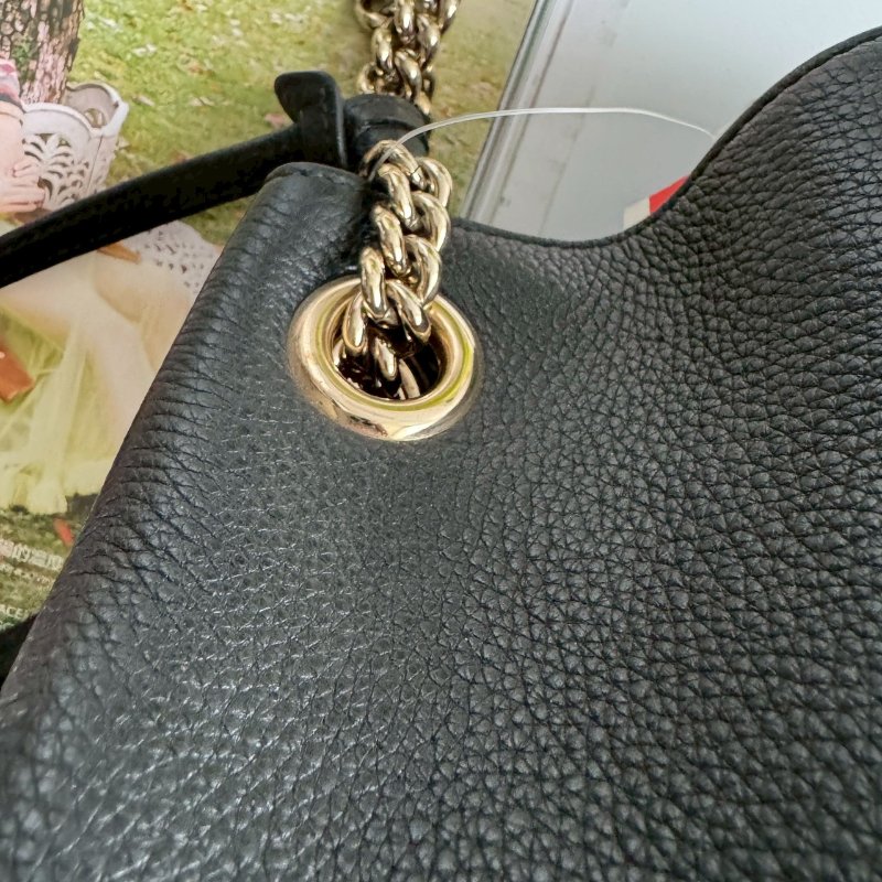 🎊逛街必背 GUCCI 黑色超軟皮革SOHO肩背包-8