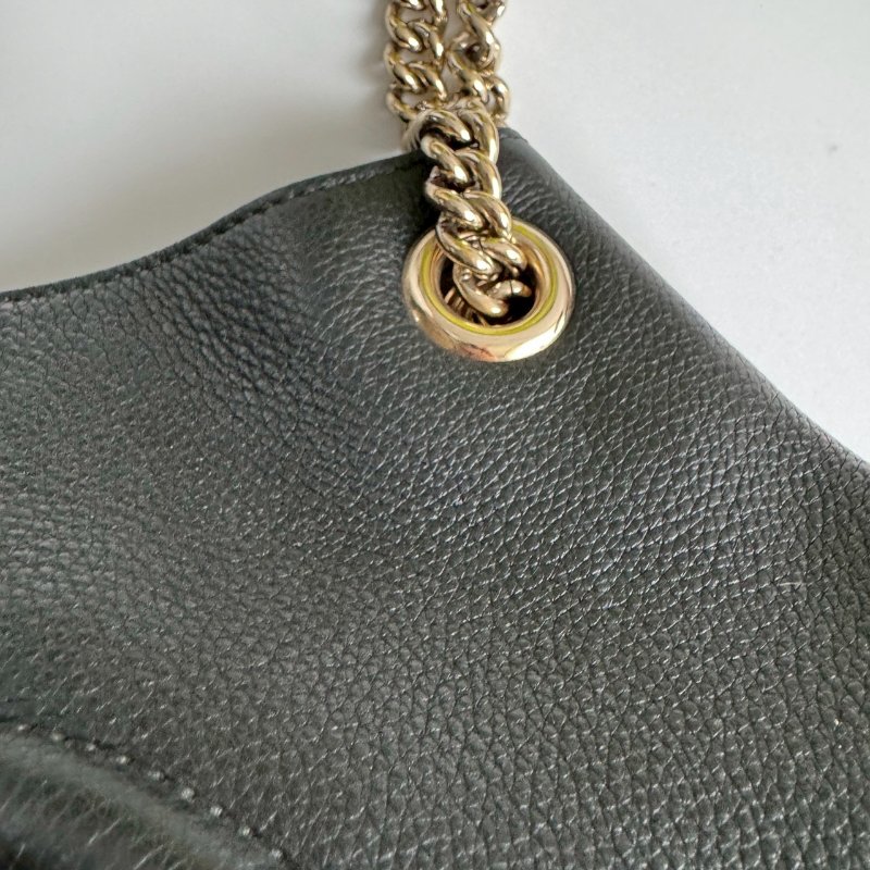 🎊逛街必背 GUCCI 黑色超軟皮革SOHO肩背包-9