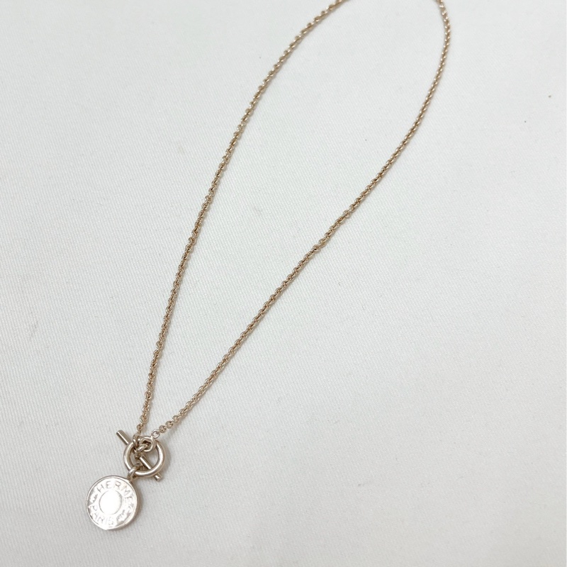 莉亞精品♡Hermes 銀牌項鍊 二手-2