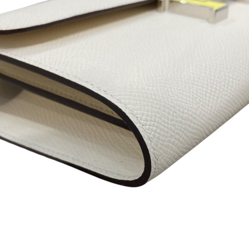 HERMES 愛馬仕 B刻 CONSTANCE TO GO 砝瑯H字 皮革 奶昔白 銀釦-7