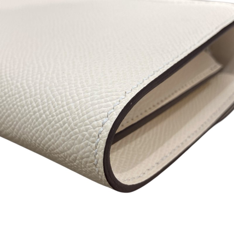 HERMES 愛馬仕 B刻 CONSTANCE TO GO 砝瑯H字 皮革 奶昔白 銀釦-10