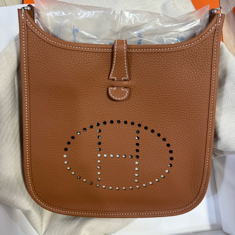 💖Hermes Evelyne 23 金棕銀釦💖 全新全配 K刻-0