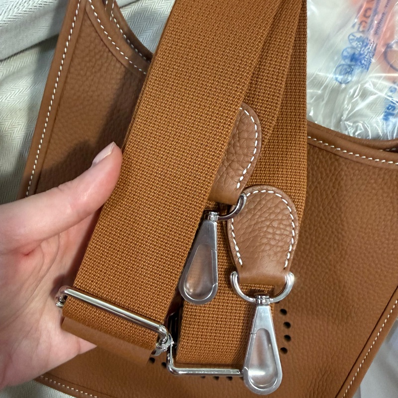 💖Hermes Evelyne 23 金棕銀釦💖 全新全配 K刻-1