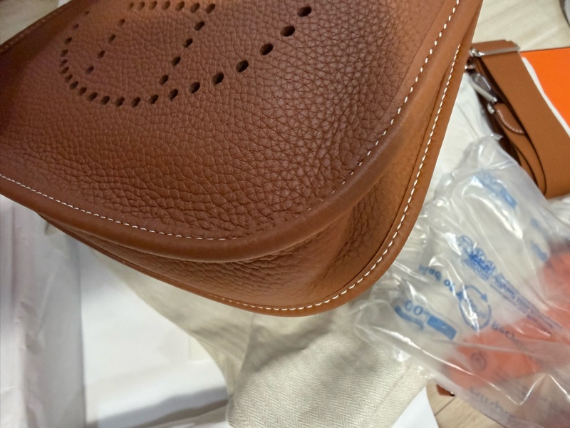 💖Hermes Evelyne 23 金棕銀釦💖 全新全配 K刻-9