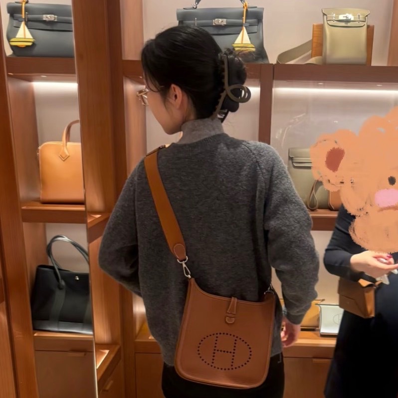 💖Hermes Evelyne 23 金棕銀釦💖 全新全配 K刻-10