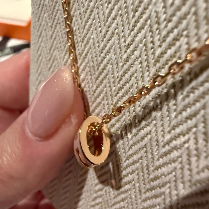 💖Hermes mini pop h 項鍊💖 新藕粉 玫瑰金 全新-4