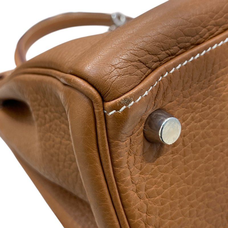 HERMES 愛馬仕 K刻 KELLY28 皮革 金棕色 銀釦-7