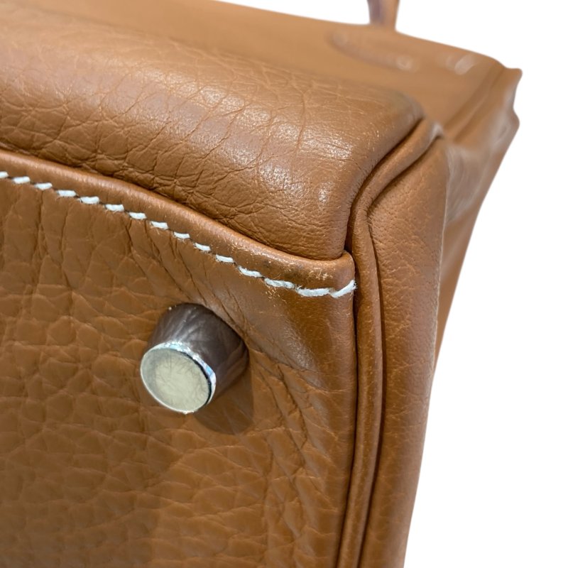 HERMES 愛馬仕 K刻 KELLY28 皮革 金棕色 銀釦-10