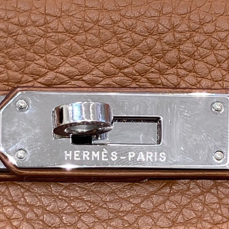 HERMES 愛馬仕 K刻 KELLY28 皮革 金棕色 銀釦-17