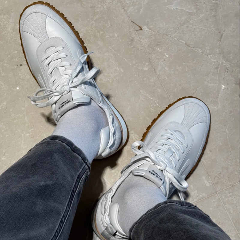 💖Hermes Jet 白色 42.5號💖 全新 德訓鞋-8